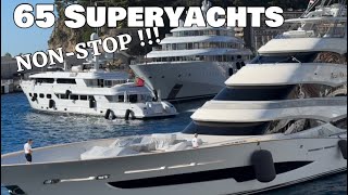 65 SUPERYACHTS DEPARTING ONE DAY AFTER THE MONACO YACHT SHOW 2024 archiesvlogmc [upl. by Houston]