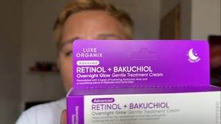 First time using LUXE ORGANIC RETINOL  BAKUCHIOL Overnight Glow Gentle Treatment Cream PART 1 [upl. by Tol]