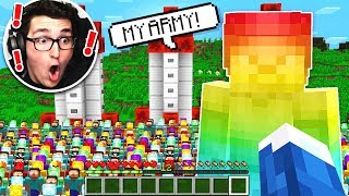 RAINBOW STEVE BUILDS THE BIGGEST MINECRAFT ARMY [upl. by Neetsirk]