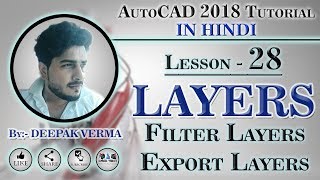 28  Layers in AutoCAD  Layer filter Export layer DeepakVermadp [upl. by Eednac]