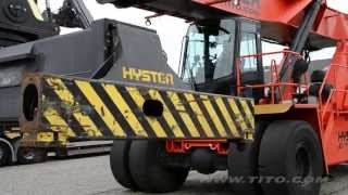 titocom  Hyster RS4531CH 45 ton reach stacker driving and boom lowering [upl. by Dilisio]