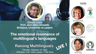 S37 Prof JeanMarc Dewaele  The emotional resonance of multilingual languages [upl. by Akerdnahs]