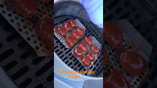 setting sauce on perfect competition chicken thighs bbq chickenthighs kcbs competitionbbq food [upl. by Karlise]