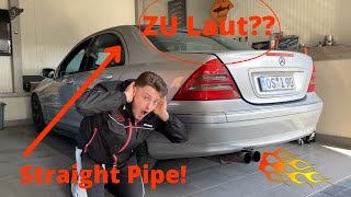 Straight Pipe Mercedes Benz Loud Sound C Klasse W203 C200 Kompressor Car Louis [upl. by Aiyotal]