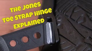 The Jones Snowboard Bindings Toe Strap Hinge Connecter Explained [upl. by Ahseinod535]