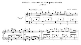 Prokofiev quotPeter and the Wolfquot PIANO selection  FREE SHEET MUSIC [upl. by Euphemia]