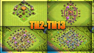 EVERY Town Hall BASE DESIGN BEST Bases For TH2TH13  Clash Of Clans [upl. by Adnahsal]