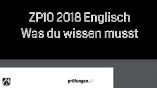 ZP10 Englisch 2018  Das müsst ihr wissen Teil 1 [upl. by Lrac773]