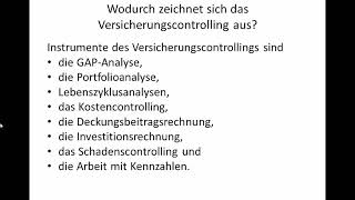 Con 15 Was zeichnet das Versicherungscontrolling aus [upl. by Ahsyt]