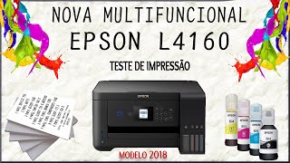 Multifuncional Epson L4160 Teste de impressão [upl. by Hutchings]