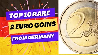 TOP 10 Rare 2 Euro Coins from GERMANY [upl. by Ahsaek]