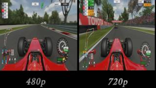 Formula One Championship Edition 2006PS3  480P vs 720P  Monza  Michael Schumacher [upl. by Krutz]