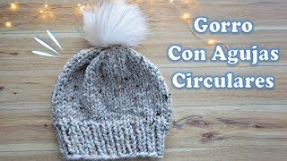 GORRO CON AGUJAS CIRCULARES PARA PRINCIPIANTES  Daniis Ways ♡ [upl. by Barolet]