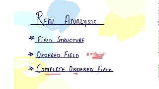 Real analysis  FieldOrdered Fieldcomplete Ordered Field  Msc  Bsc  NET  NBHM [upl. by Cy60]