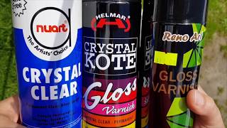 119 Spray Varnish Comparison Nuart Crystal Kote Reno Art [upl. by Dylane]