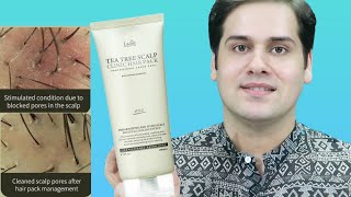 Lador  Tea Tree Scalp Clinic Hair Pack for Dandruff Acne Deep Cleansing Itch Review [upl. by Yerg]