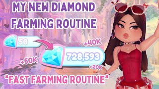 FAST DIAMOND FARMING ROUTINE 💎🏰 HOW TO GET 100K DIAMONDS Royale High Roblox [upl. by Gabby]