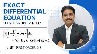 EXACT DIFFERENTIAL EQUATION SOLVED PROBLEM 17  FIRST ORDER DIFFERENTIAL EQUATION [upl. by Retsevel596]