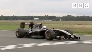 The Stig takes the F1style Lotus round the track  Top Gear  BBC [upl. by Aracot]