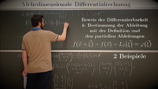 2 Beispiele  Total differenzierbar zeigen mit Definition amp partielle Ableitung Ableitung bestimmen [upl. by Myer154]