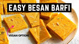 The BEST Besan Barfi recipe  बेसन बर्फी  Indian sweet fudge with a vegan option [upl. by Valentijn]