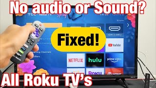 All Roku TVs No Sound or Audio FIXED [upl. by Dronel]