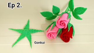 🌹Ep2 Sepals  Easy crochet rose for beginners  Crochet Flower Bouquet crochetflower crochet [upl. by Ylyl]