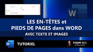 Ajouter des ENTÊTES et PIEDS DE PAGE texte ou images dans Microsoft WORD [upl. by Elise]