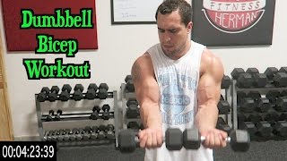 Intense 5 Minute Dumbbell Bicep Workout [upl. by Gnas]