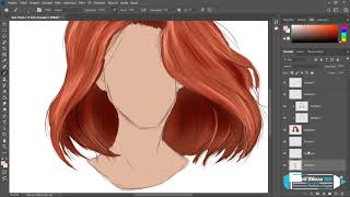 COMO DESENHAR CABELO FEMININO PINTURA DIGITAL HOW TO DRAW [upl. by Hosbein]