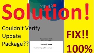 Hindi Couldnt verify update package solution Mi phoneSolution [upl. by Nath]