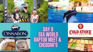 RAPTOR MEET  CINNABON  SEAWORLD  CHEDDARS SCRATCH KITCHEN COLDSTONE ICECREAM [upl. by Adyht]