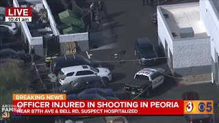 RAW VIDEO Officer and suspect hospitalized after shooting in Peoria [upl. by Anairotciv]