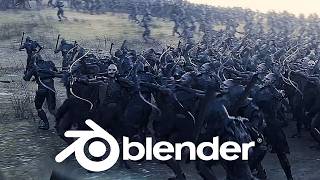 Simulating a huge battle scene in blender [upl. by Chrysler768]