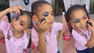 Yung Miami’s Daughter Puts On Makeup To Look Like Harley Quinn [upl. by Limaa]