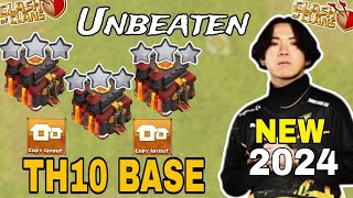 NEW TH10 Base Link  BEST Town Hall 10 TrophyWarHybridFarming Base  Clash Of Clans 2024 [upl. by Grail]