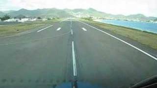 KLM Boeing B747400 TakeOff St Maarten Cockpit view [upl. by Ninnetta874]