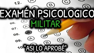 Como PASAR EXAMEN PSICOLOGICO MILITAR 💯 ¿Qué evalua  Moyvax [upl. by Kcirtapnhoj]