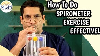 Lung Exercise using an Incentive Spiromter [upl. by Rabbi290]