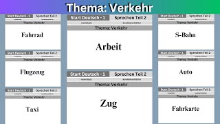 Sprechen Thema Verkehr Teil 2  German Goethe A1 Exam [upl. by Larisa824]