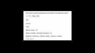 How to calculate number of neutrons and protons Neutrons protons jee neet chemistrynotes [upl. by Walkling]