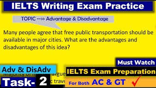 IELTS Writing Task 2  Advantages amp Disadvantages Topic  IELTS Real Writing Exam 2023 [upl. by Eatnahs]