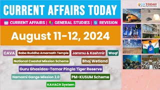 1112 August 2024 Current Affairs by GK Today  GKTODAY Current Affairs  202425 [upl. by Liesa]