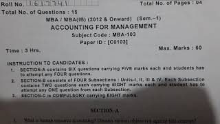 41 practical Question paper of Accounting for Managers MBA 1st semester [upl. by Cand746]