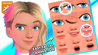 Blender 40 Facial Animation with NO RIGGING [upl. by Halona]