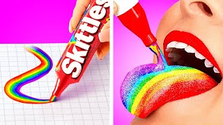 RICH VS POOR FOOD CHALLENGE 🍫 Genius Tricks to Become Popular by 123 GO [upl. by Nirel]