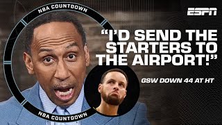 Stephen A reacts to Celtics record halftime lead over GSW EPIC BUTT WHOOPING  NBA Countdown [upl. by Ahsiniuq]