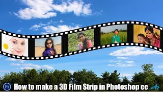 How to create a Filmstrip in PhotoshopHow to make a 3D film strip in PhotoshopFilm strip [upl. by Yoc]