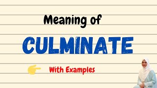 Daily vocabulary  Culminate Meaning  Vocabgram [upl. by Baum]