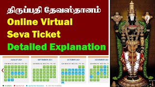 Tirupati Online Virtual Seva Ticket Detailed Explanation  தமிழில் [upl. by Ahsikal]